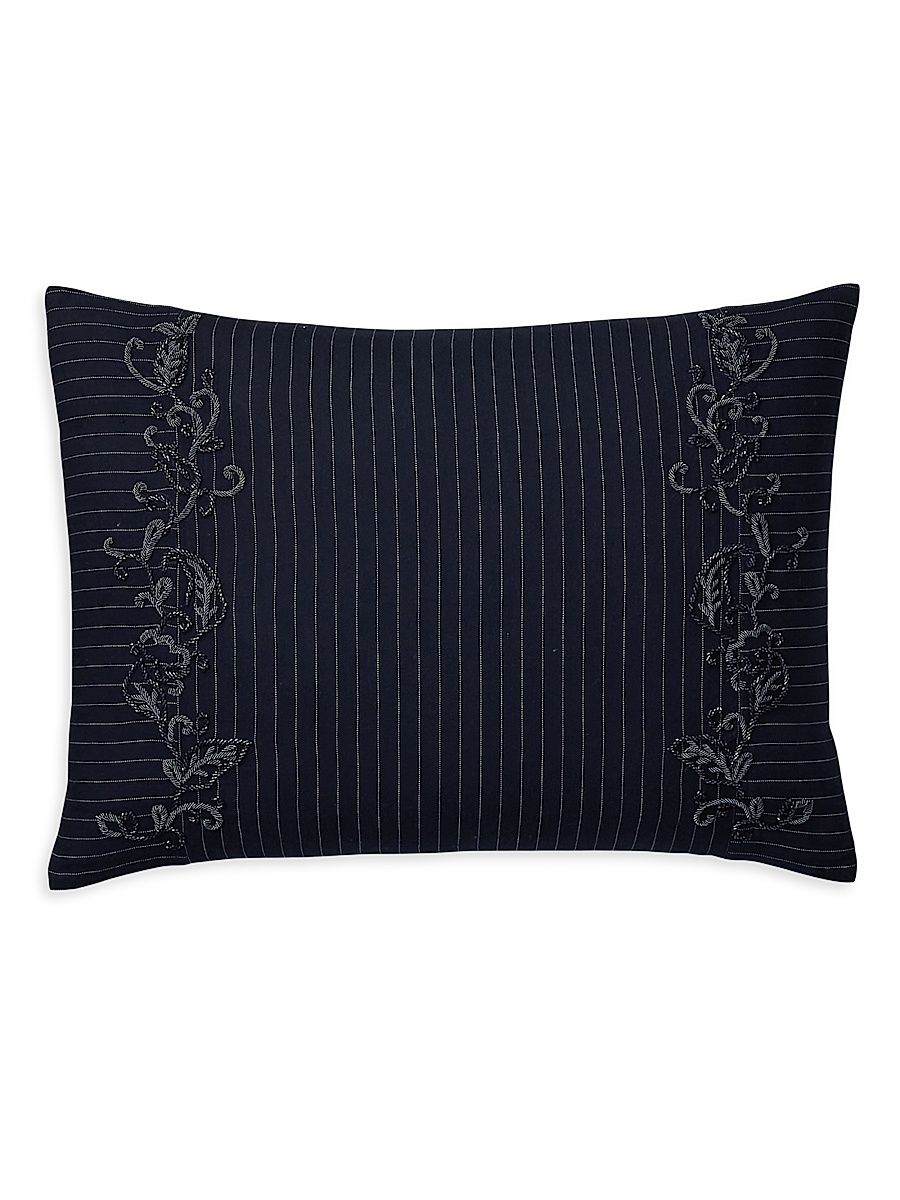Breton Pinstripe Throw Pillow - True Navy