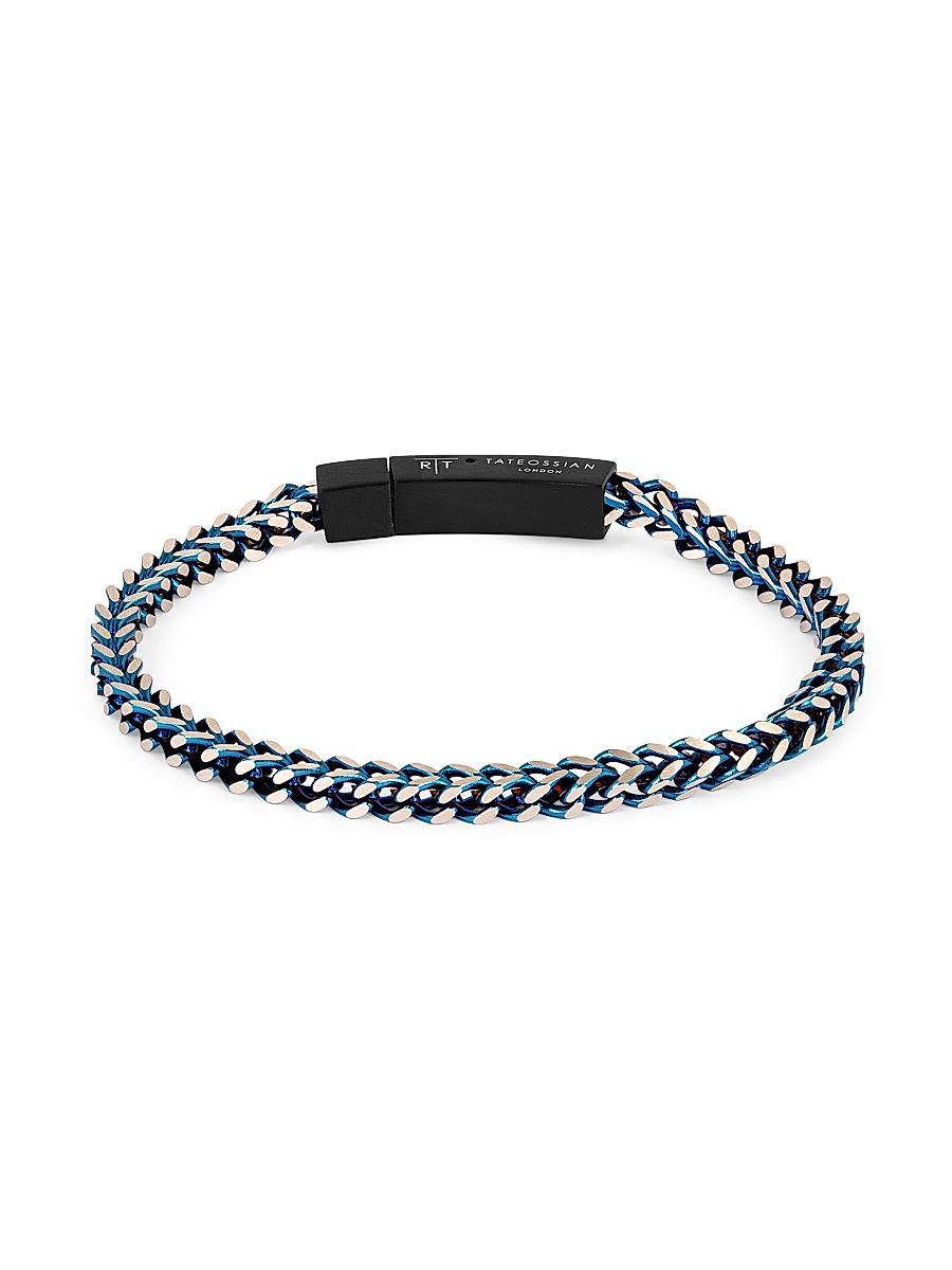 Men's RT Stainless Steel Chevron Click Bracelet - Blue