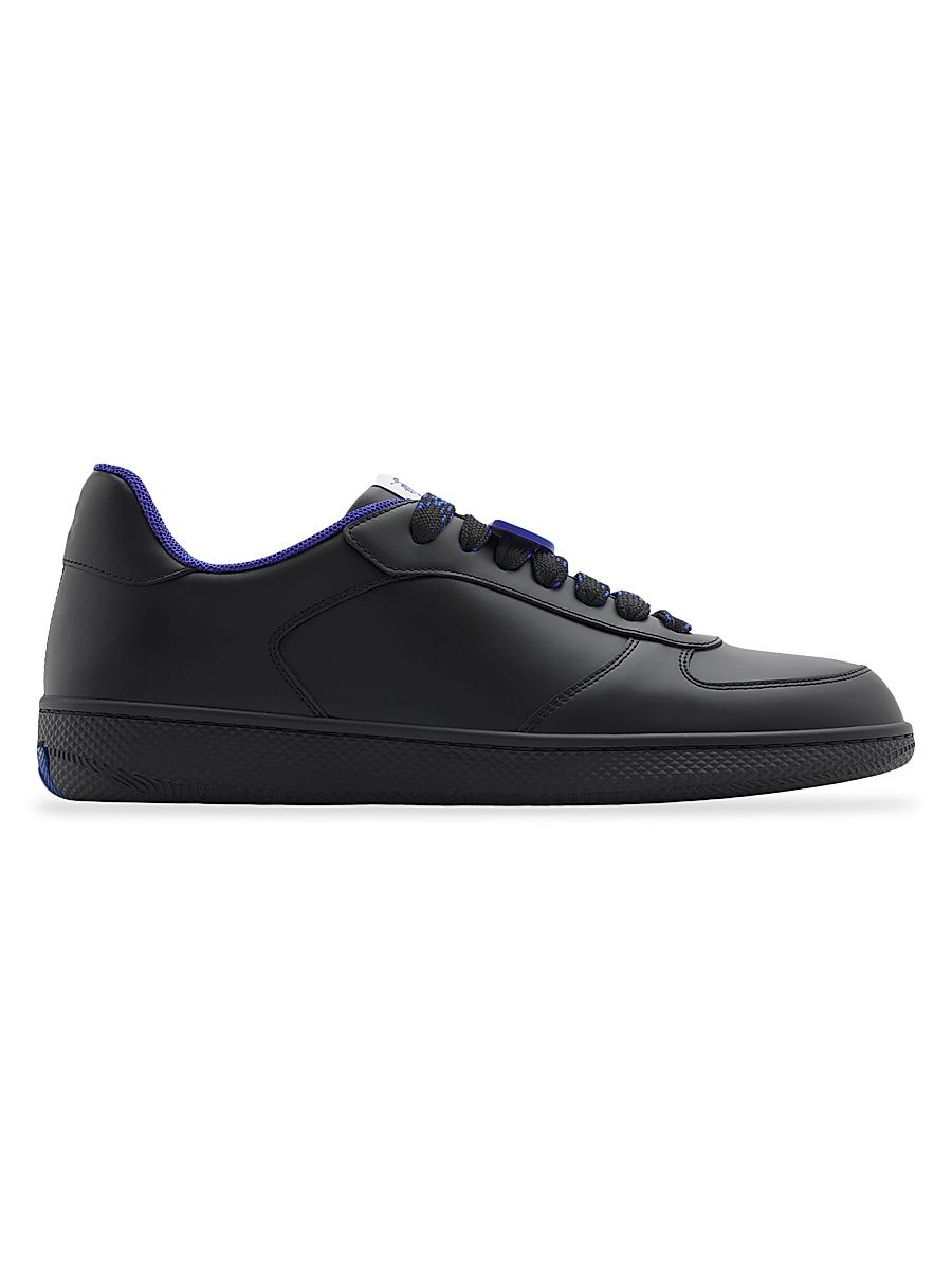 Men's Terrace Leather Low-Top Sneakers - Black - Size 9