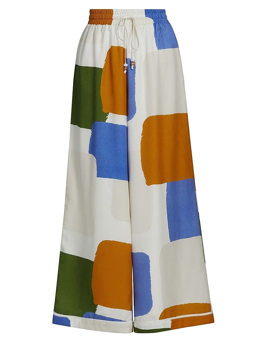 Women's The Olsen Wide-Weg Pants - Madeira Print - Size Large