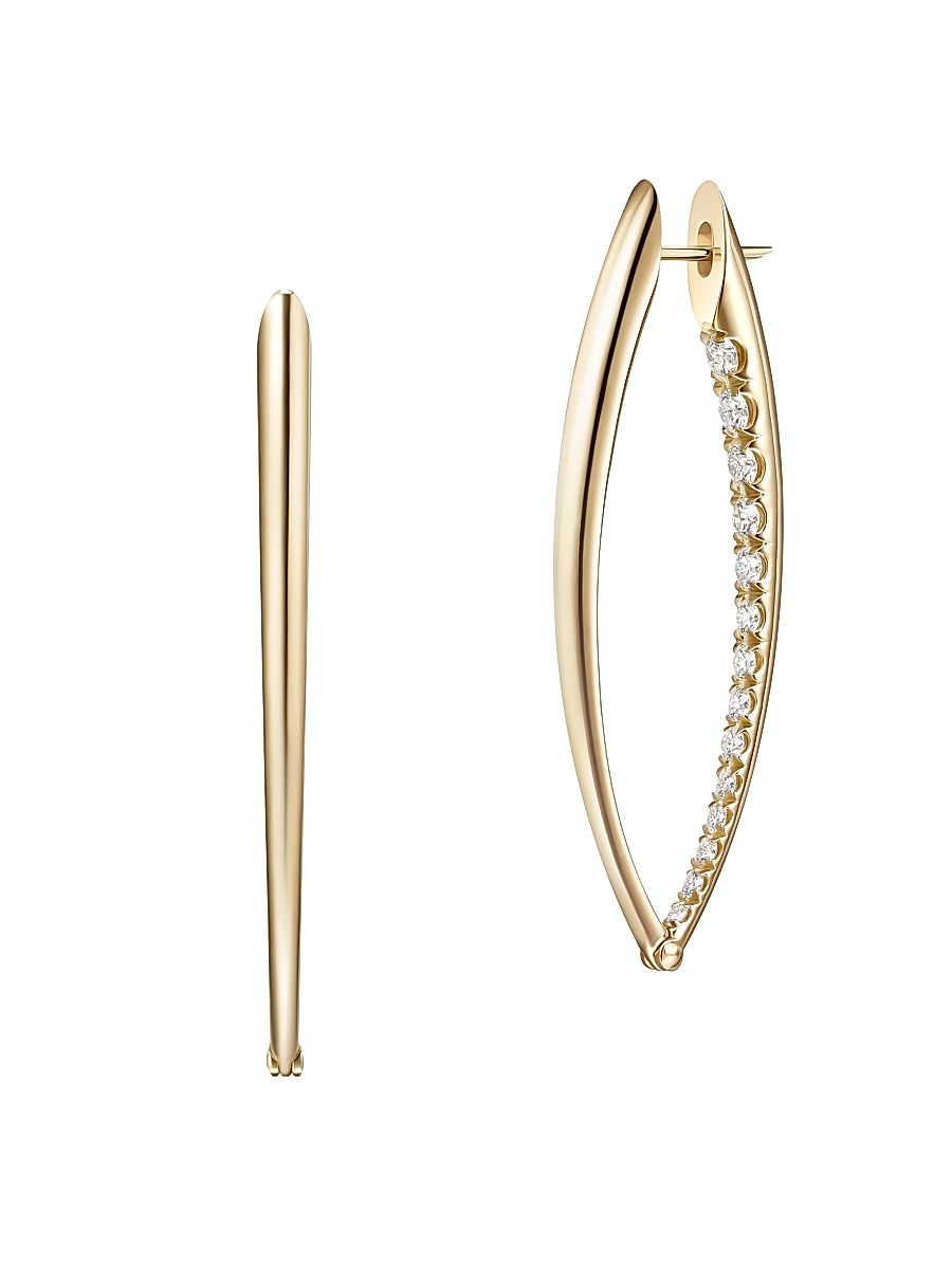 Women's Cristina 18K Yellow Gold & Diamond Large Hoop Earrings - Yellow Gold