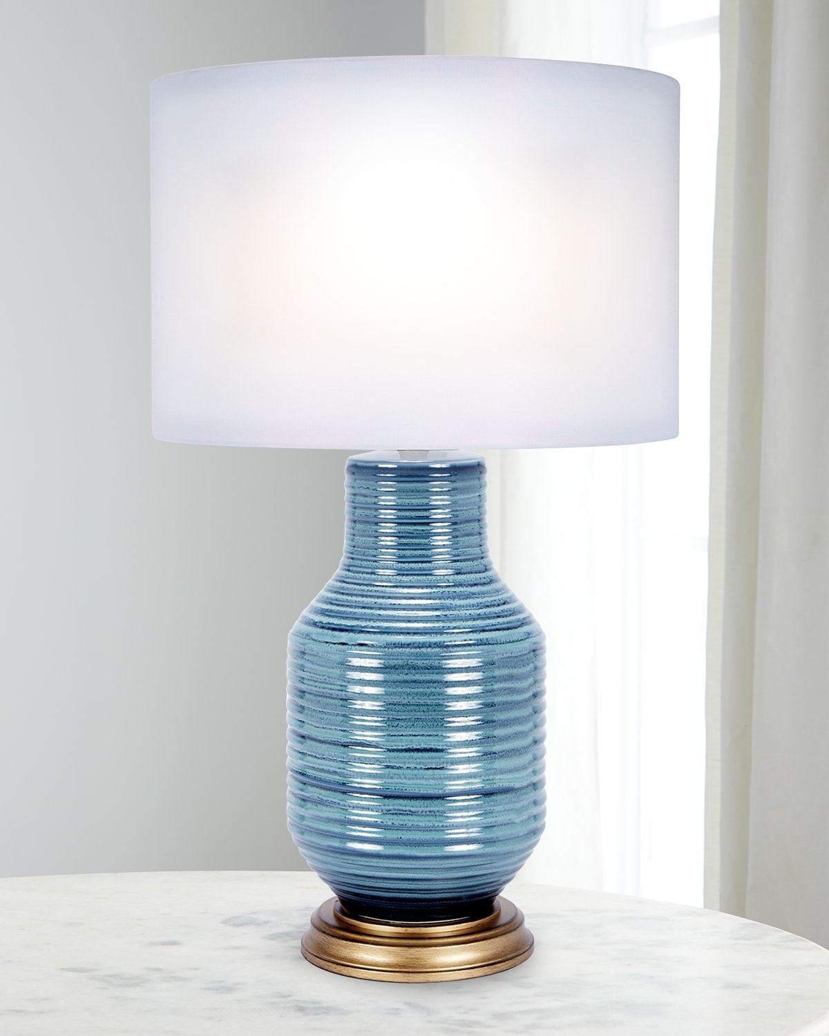 Rowan Aged Blue Ceramic Table Lamp