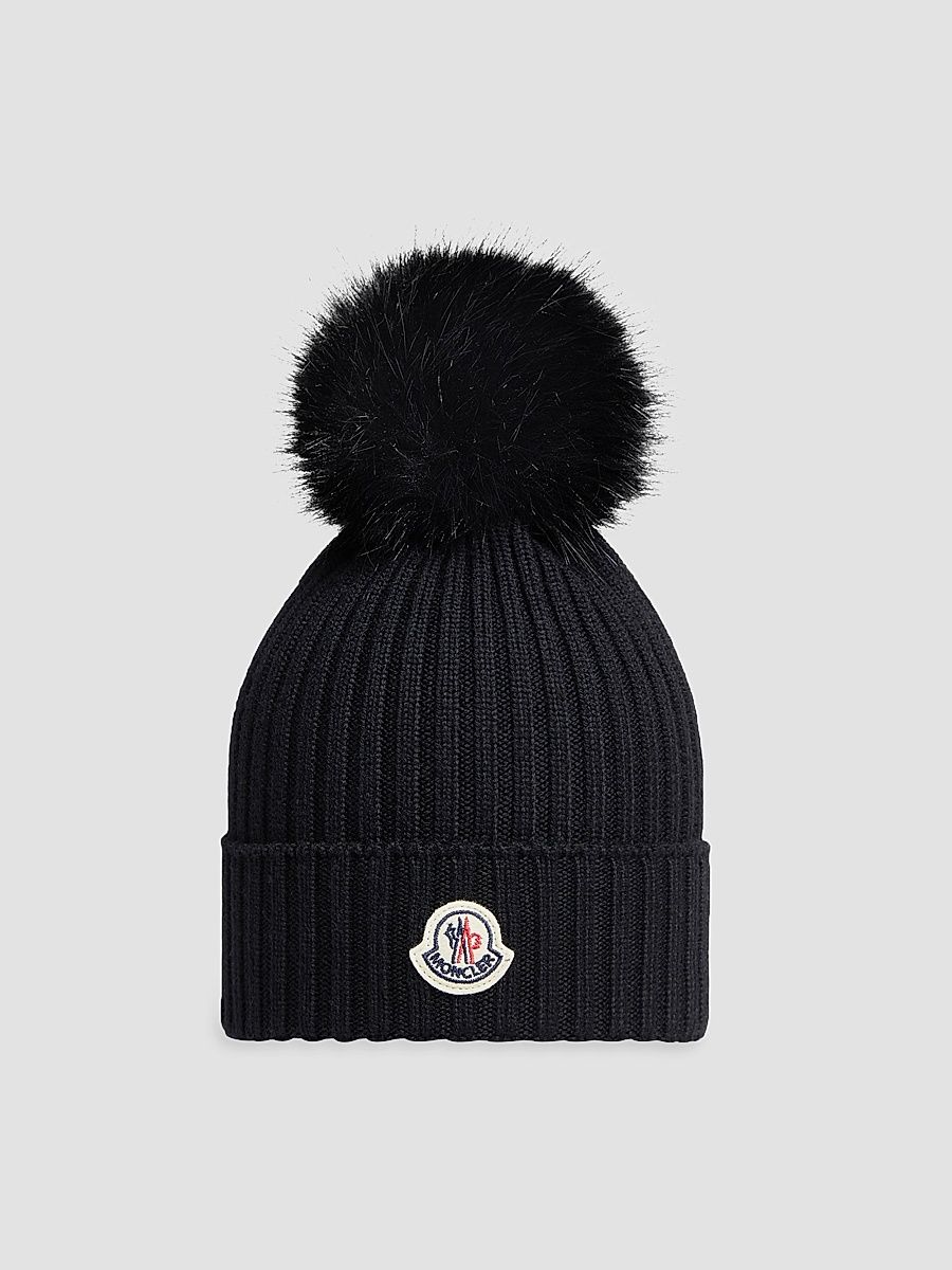 Little Girl's & Girl's Beanie Hat in Wool - Black - Size 8