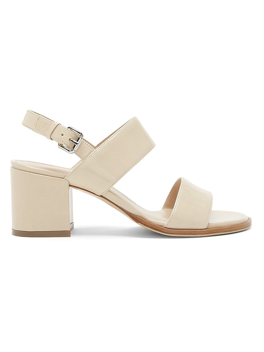 Women's Flemming Leather Block-Heel Sandals - Beige Crushed - Size 11