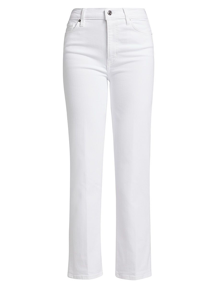 Women's Le Sleek Straight High-Rise Jeans - White - Size 31