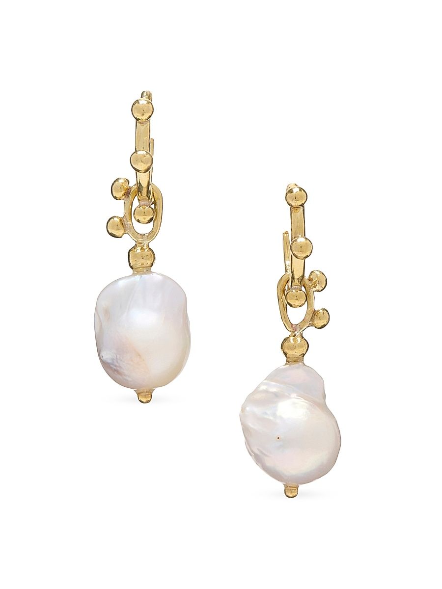 Women's Lilith Goldtone & Freshwater Pearl Drop Earrings - Pearl
