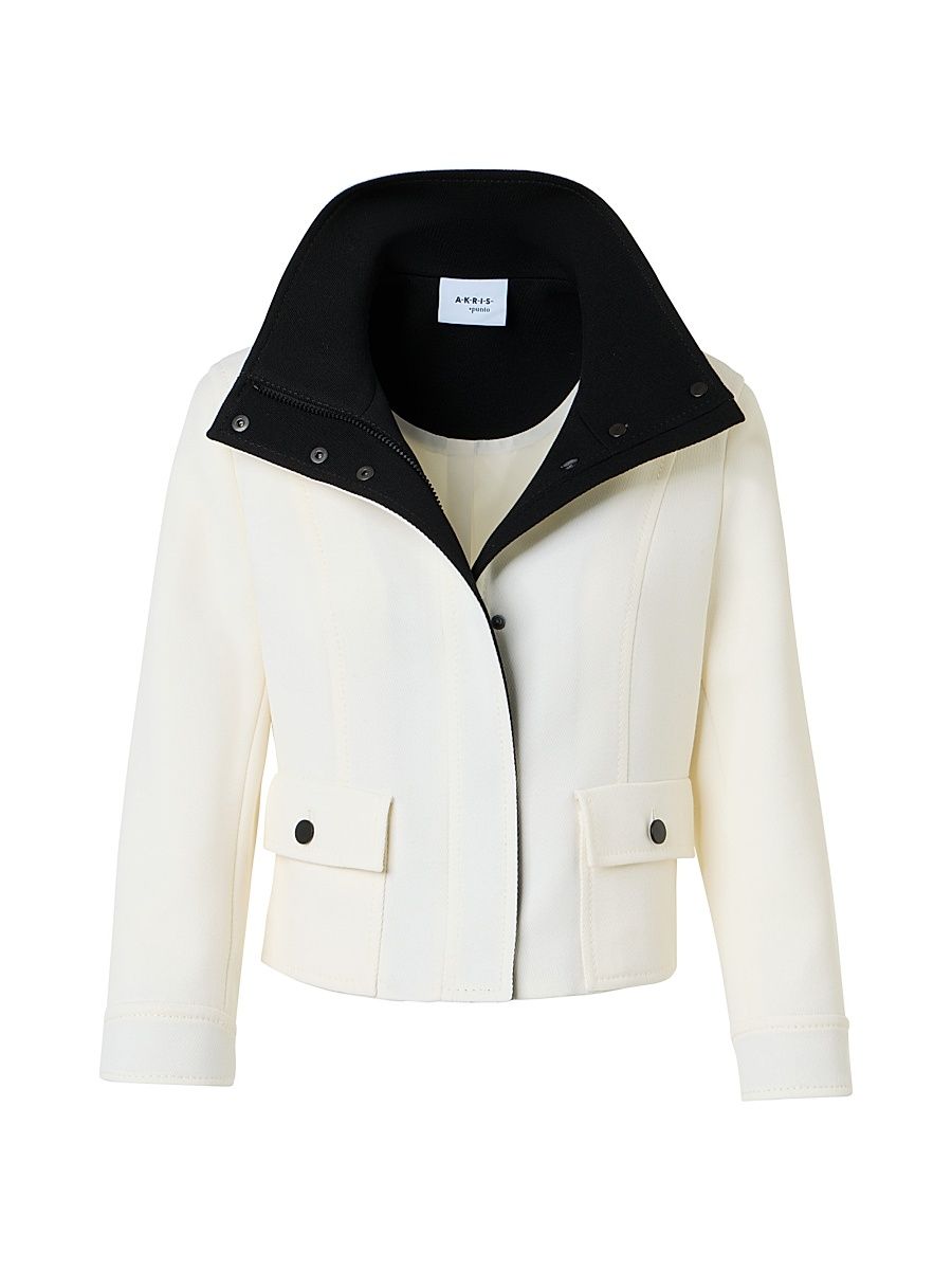 Women's Techno Wool Jacket - Cream Black - Size 16