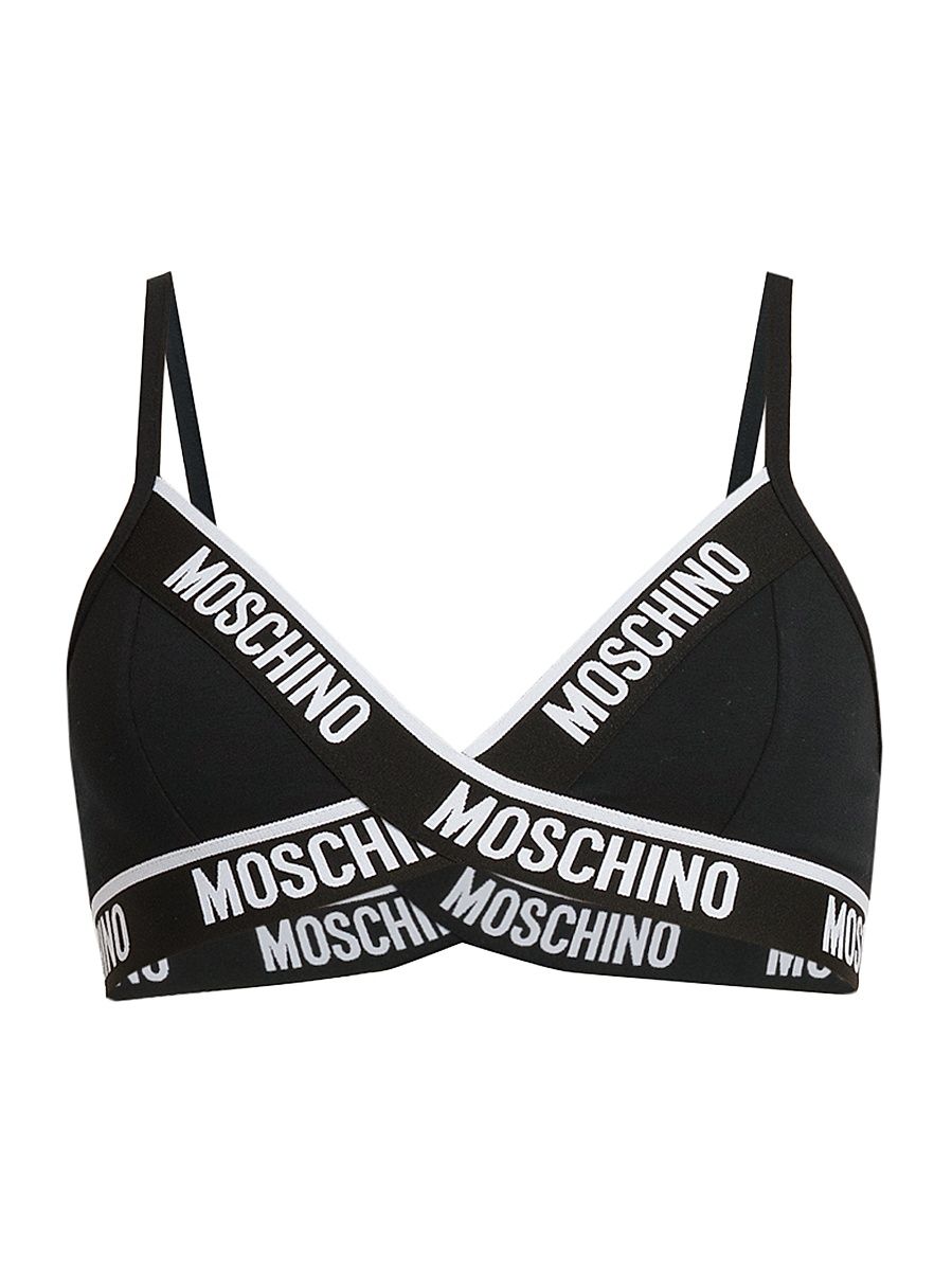 Women's Moschino Intimo Donna Triangle Bra - Black - Size Large