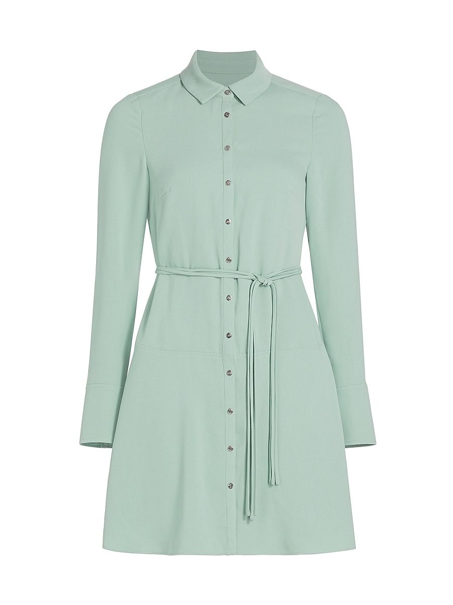 Women's Angie Belted Shirtdress - Dusty Teal - Size 6