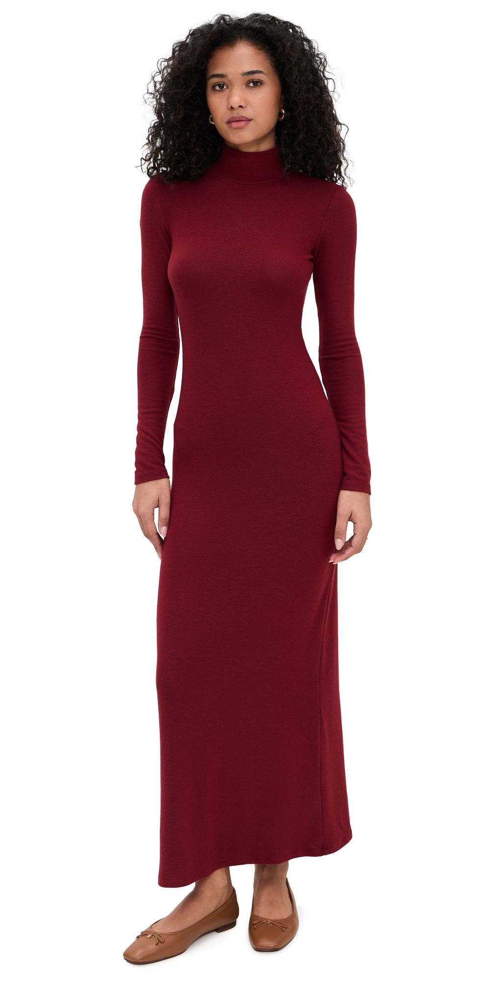 Leset Lauren Turtleneck Maxi Dress Pinot M