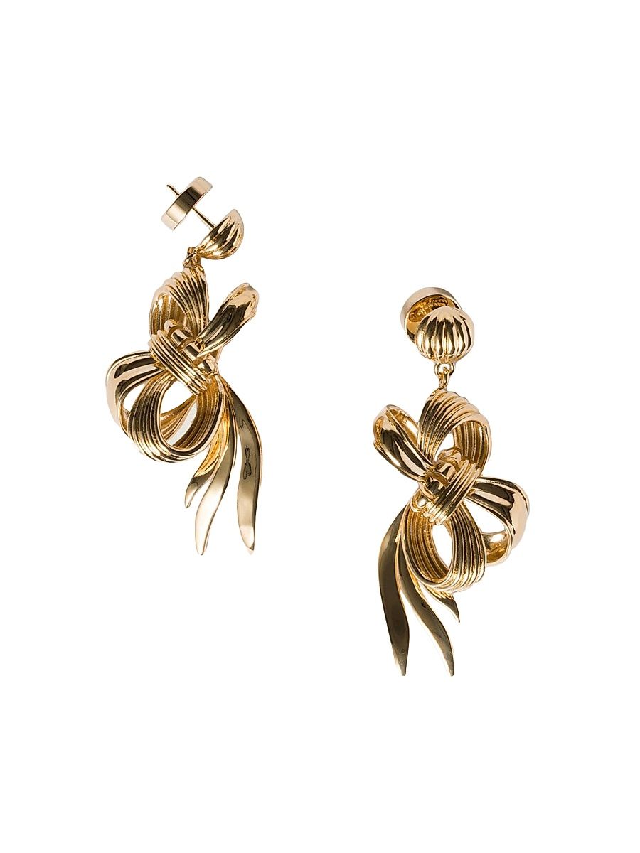 Women's Metal Bow Earrings - Gold