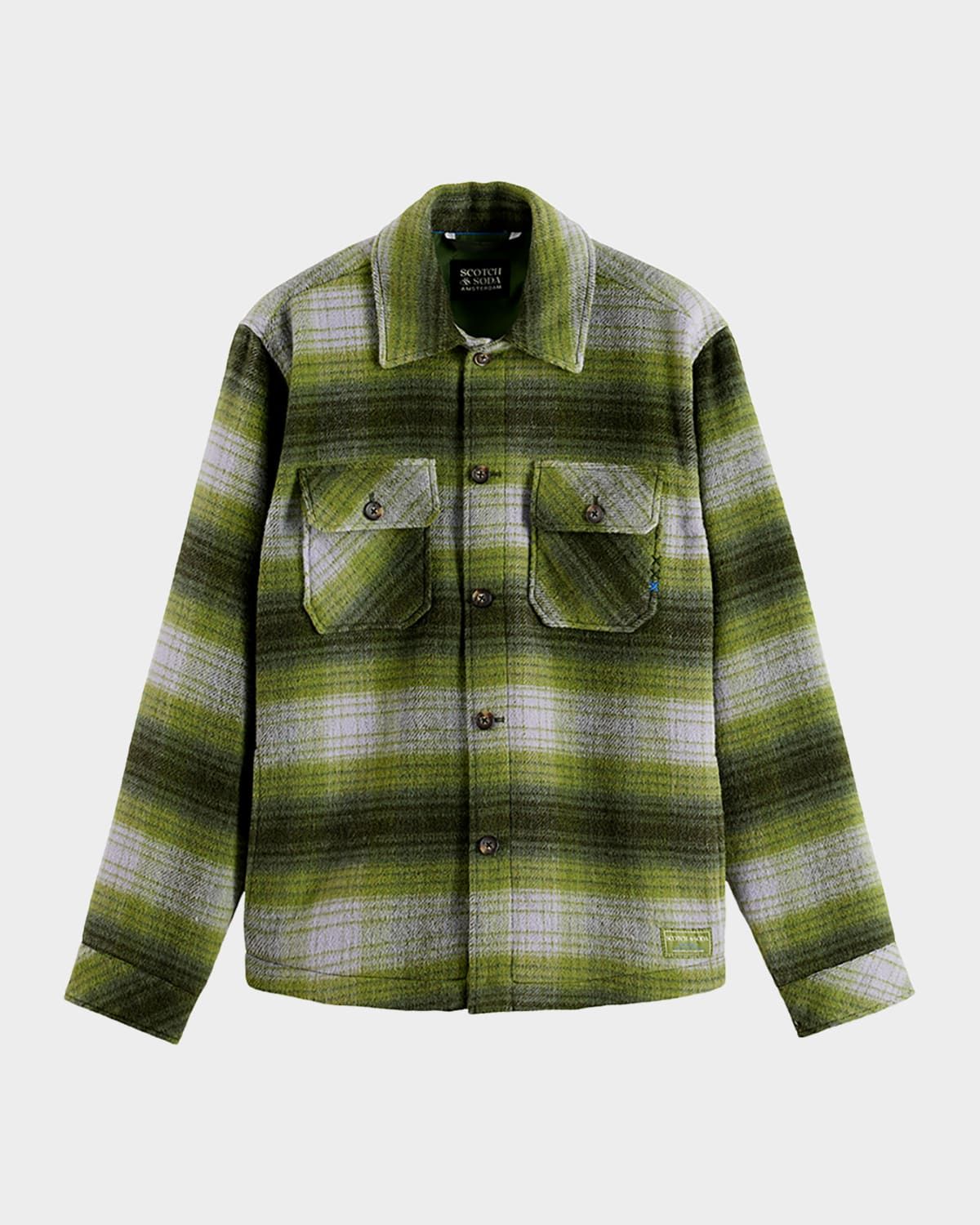 Men & apos;s Check Wool-Blend Overshirt