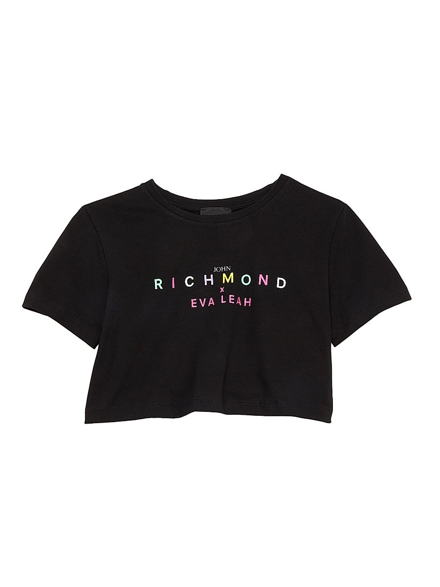 Little Girl's & Girl's Logo Crop T-Shirt - Black - Size 10