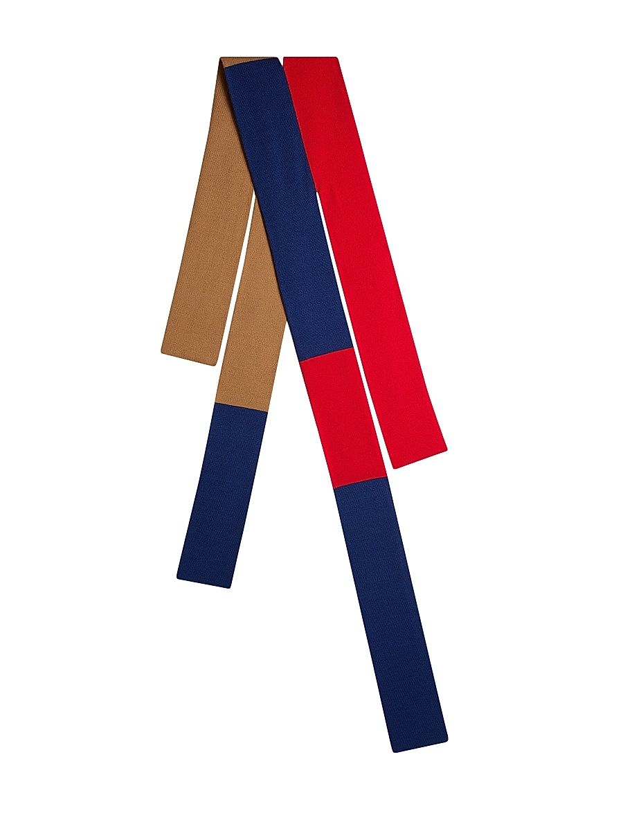 Men's Four-Ended Wool Scarf - Navy