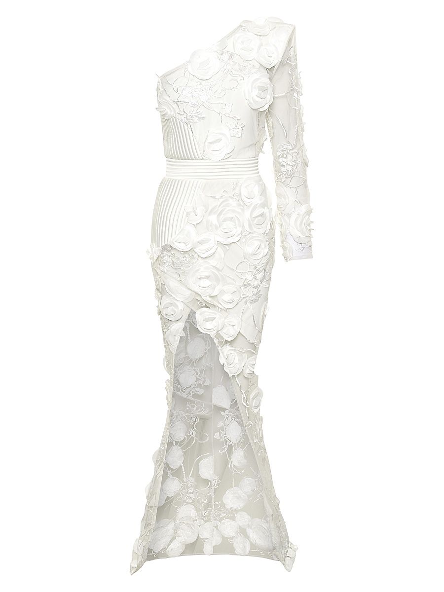 Women's I Found Love One-Shoulder Gown - White - Size 8