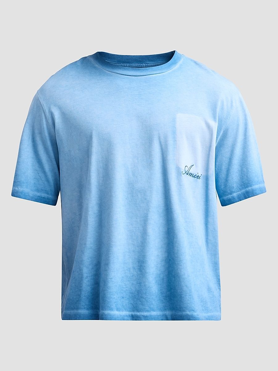 Men's Faded Pocket Crop T-Shirt - Sapphire - Size XS