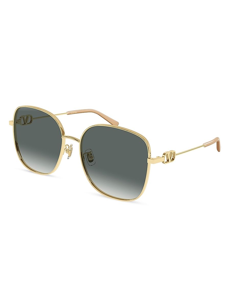 Women's 59MM Square Sunglasses - Gold Grey