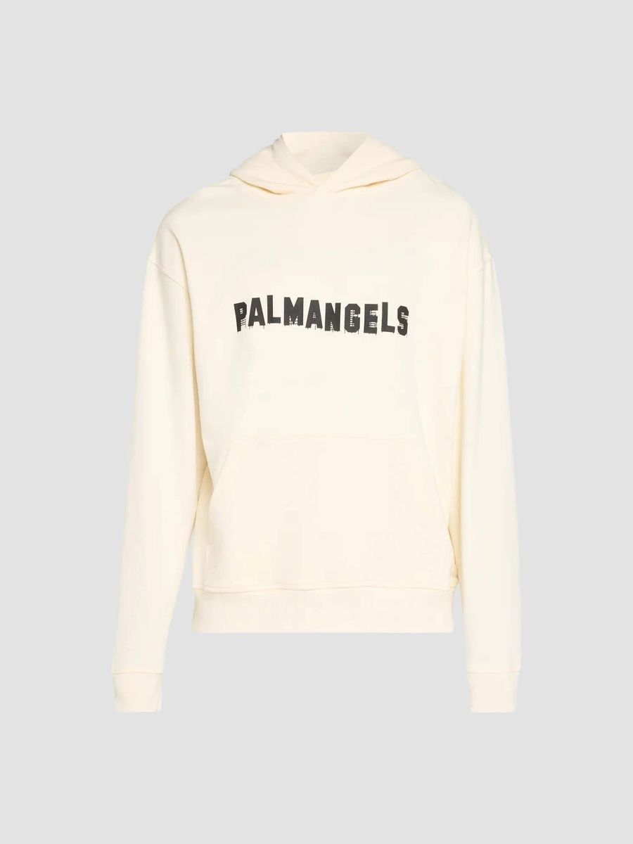 Palm Angels Men's Palm Hills Stretch-Cotton Hoodie - Off White Black - Size XXL