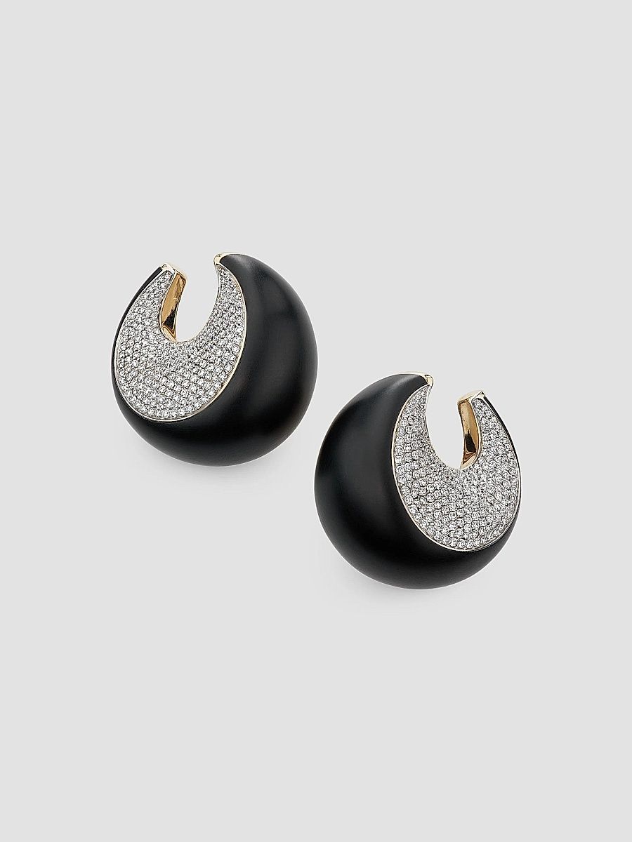 Vhernier Women's Pirouette 18K Yellow Gold, Jet & 2.15 TCW Diamond Clip-On Earrings - Yellow Gold