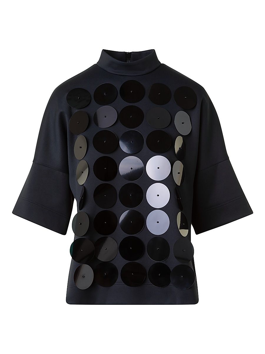 Women's Dot Embellished Top - Black - Size 8