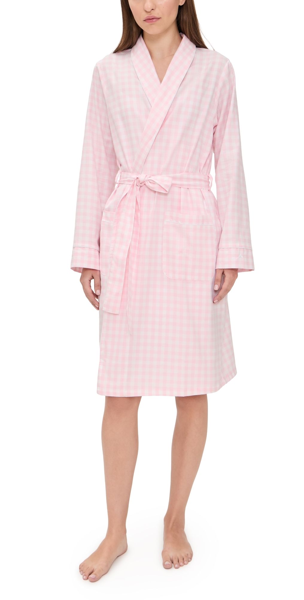 Petite Plume Gingham Robe Pink M