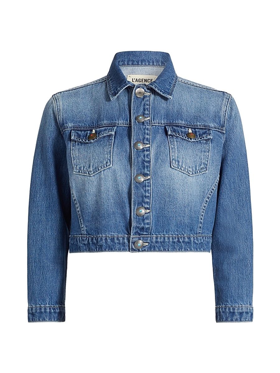Women's Koda Washed Denim Crop Jacket - Woodrow - Size Small