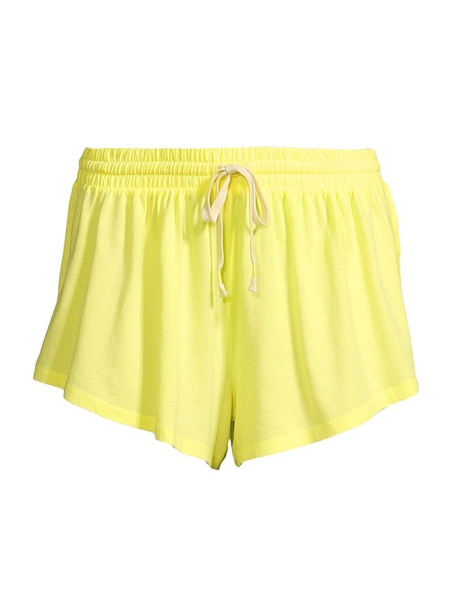 Women's Pamalla Cotton-Blend Lounge Shorts - Elfin Yellow - Size XS