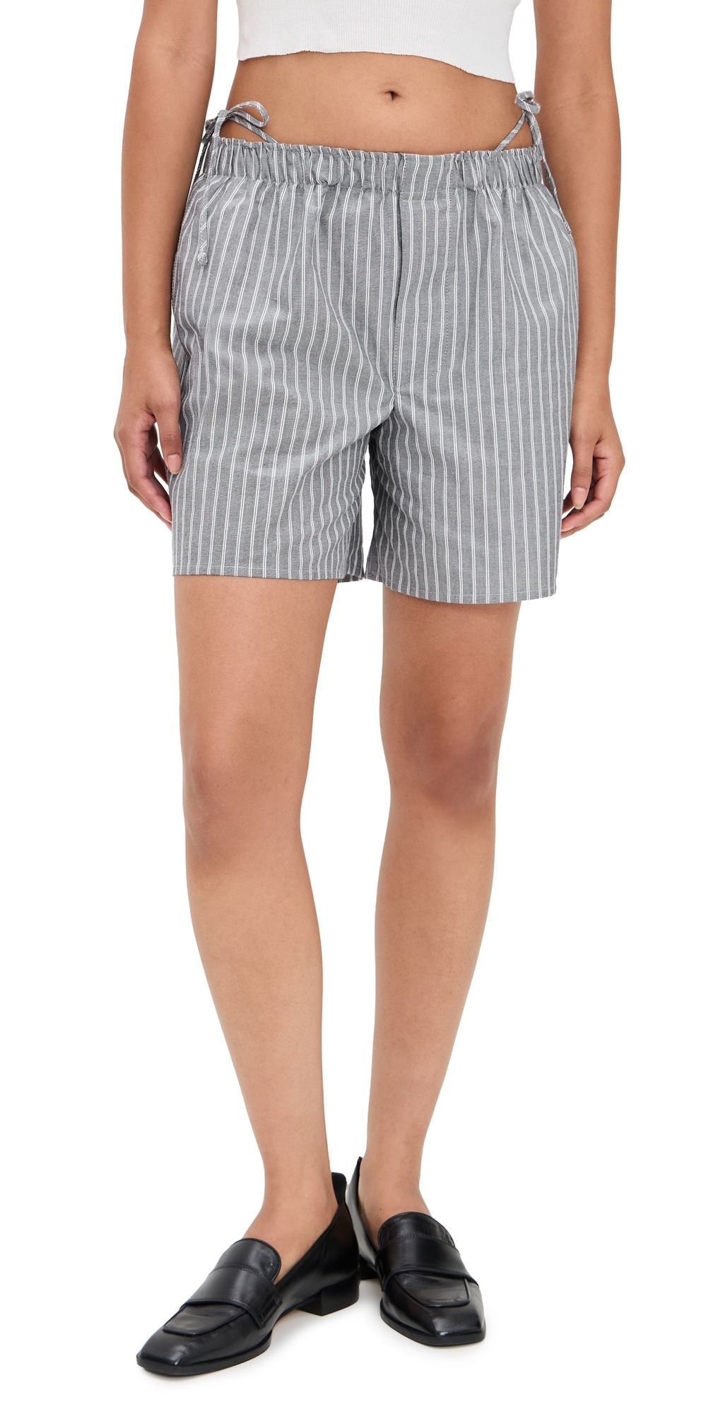 HOMMEGIRLS Side Tie Boxers Black Stripe L