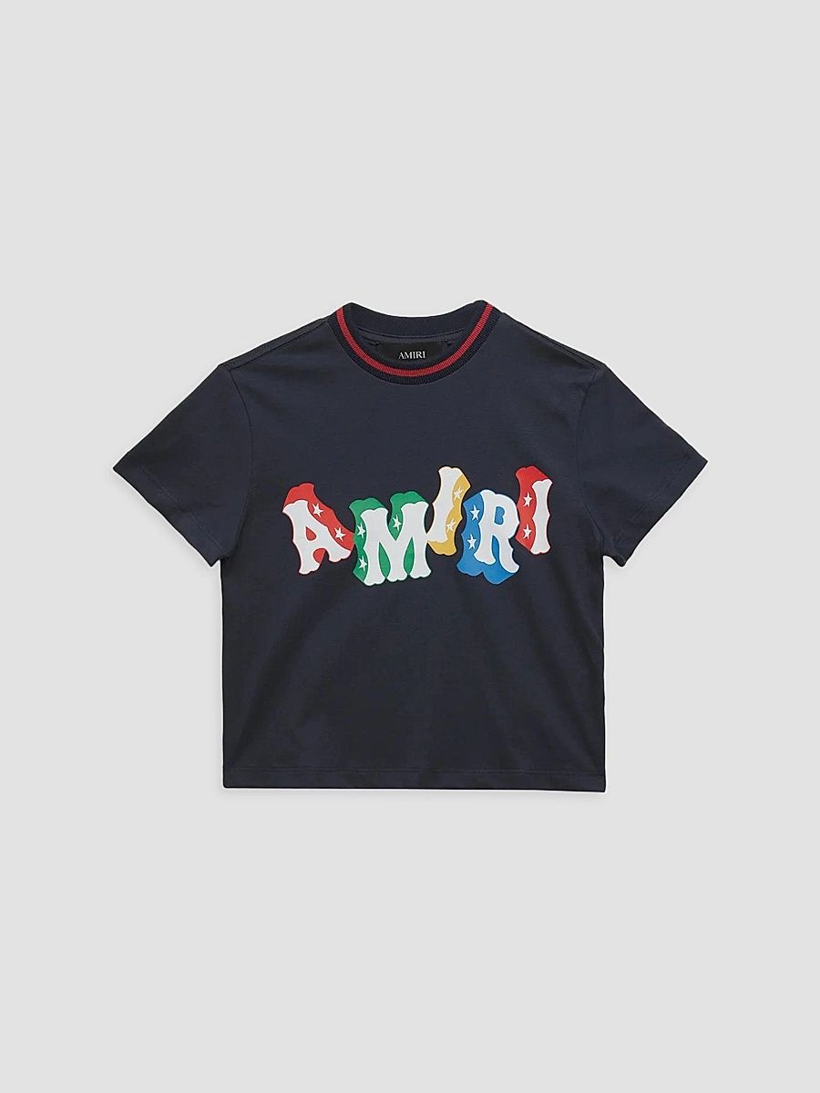 Amiri Unisex Little Kid's & Kid's Logo Graphic Cotton T-Shirt - Dark Blue - Size 4