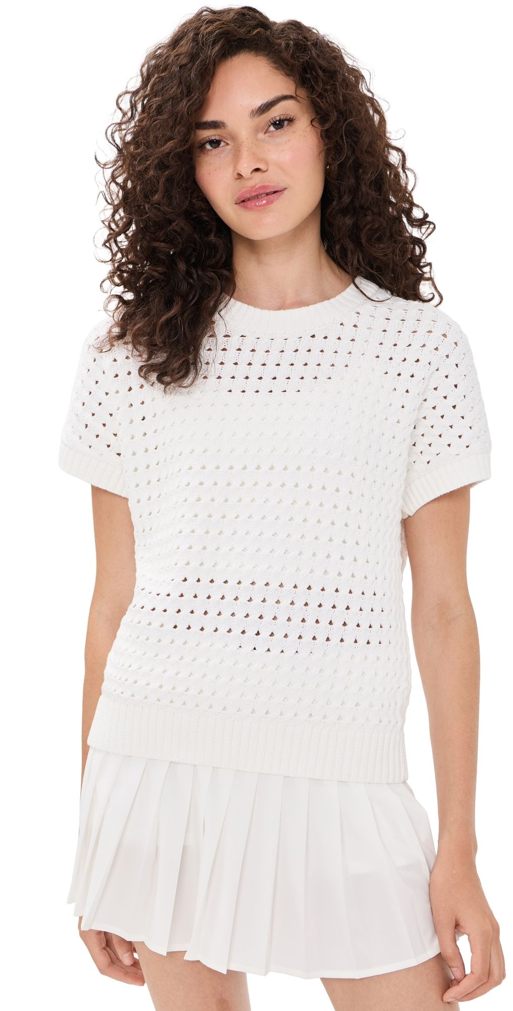 Varley Denny Knit Top Snow White XXS
