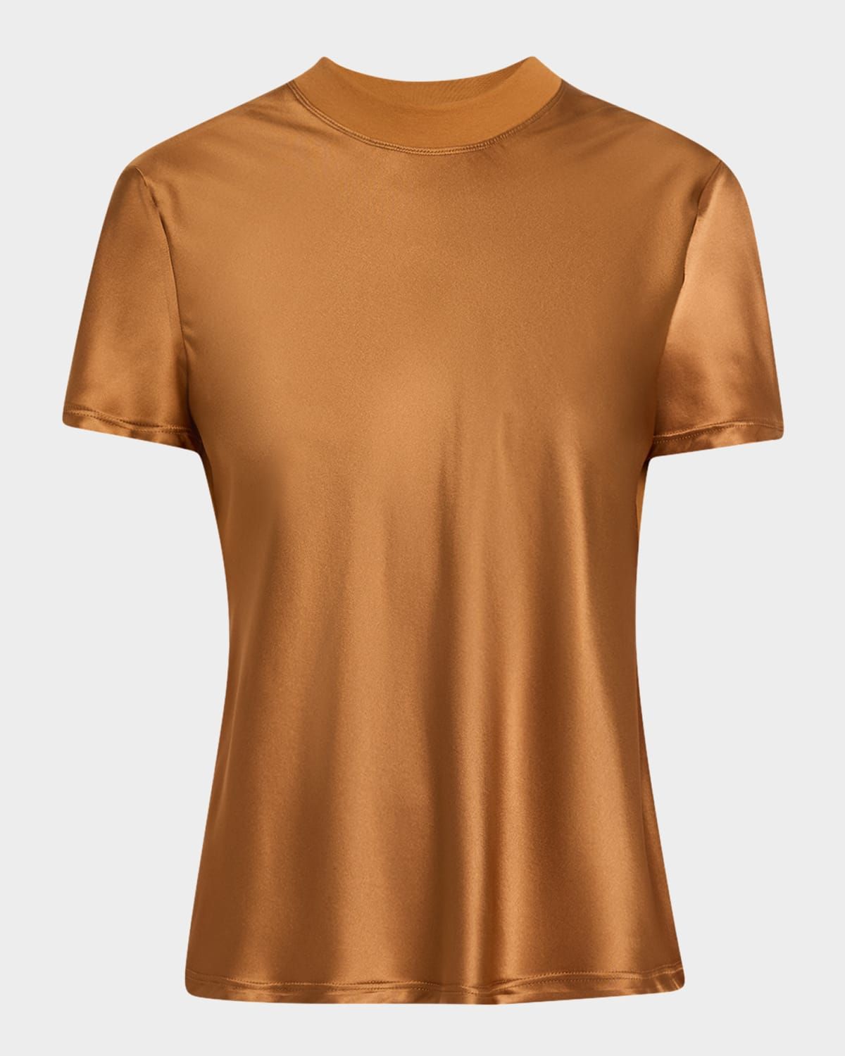 Mixed-Media Bias Silk T-Shirt