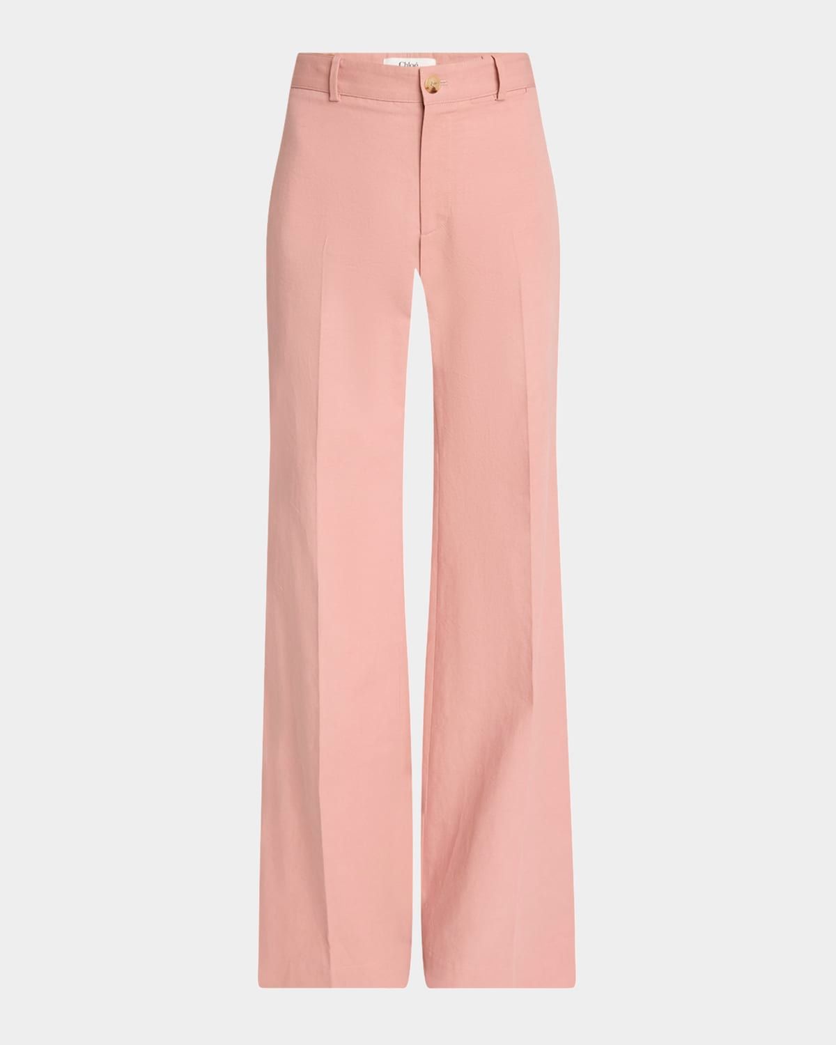 Cotton Canvas Flare Pants