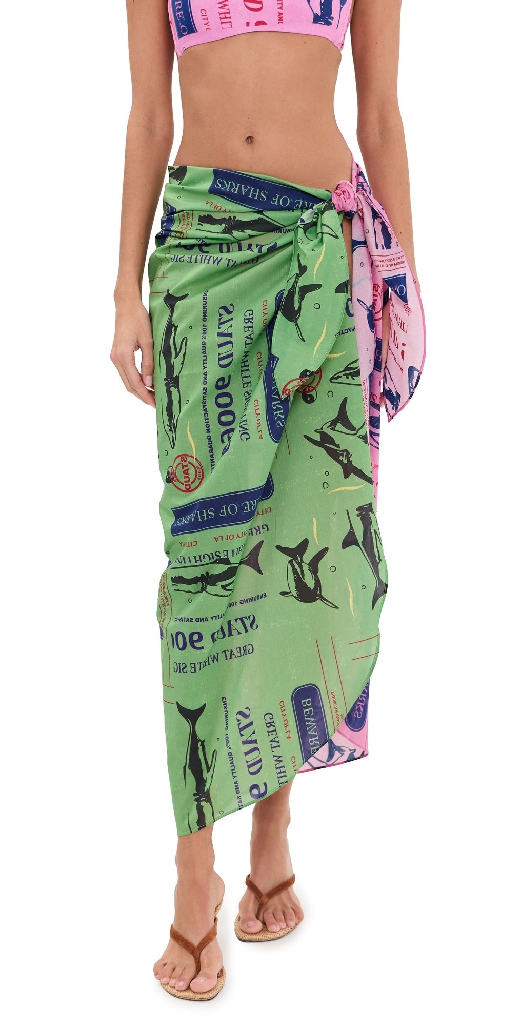 STAUD Inlet Sarong Parcel Print Pink One Size