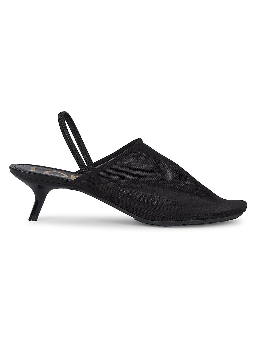 Women's Petal 45MM Mesh Slingback Mules - Black - Size 9