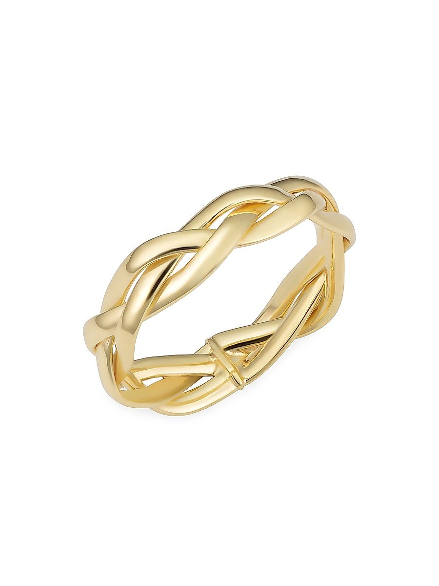 Women's 14K Yellow Solid Gold Amore Braided Ring - Yellow Gold - Size 9