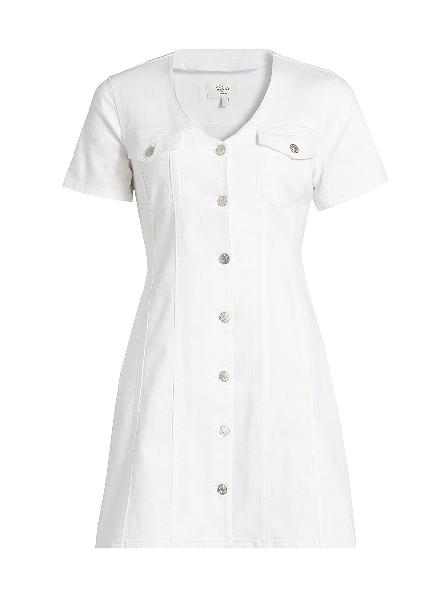 Women's Saratoga Stretch-Denim Minidress - Salt White - Size Medium