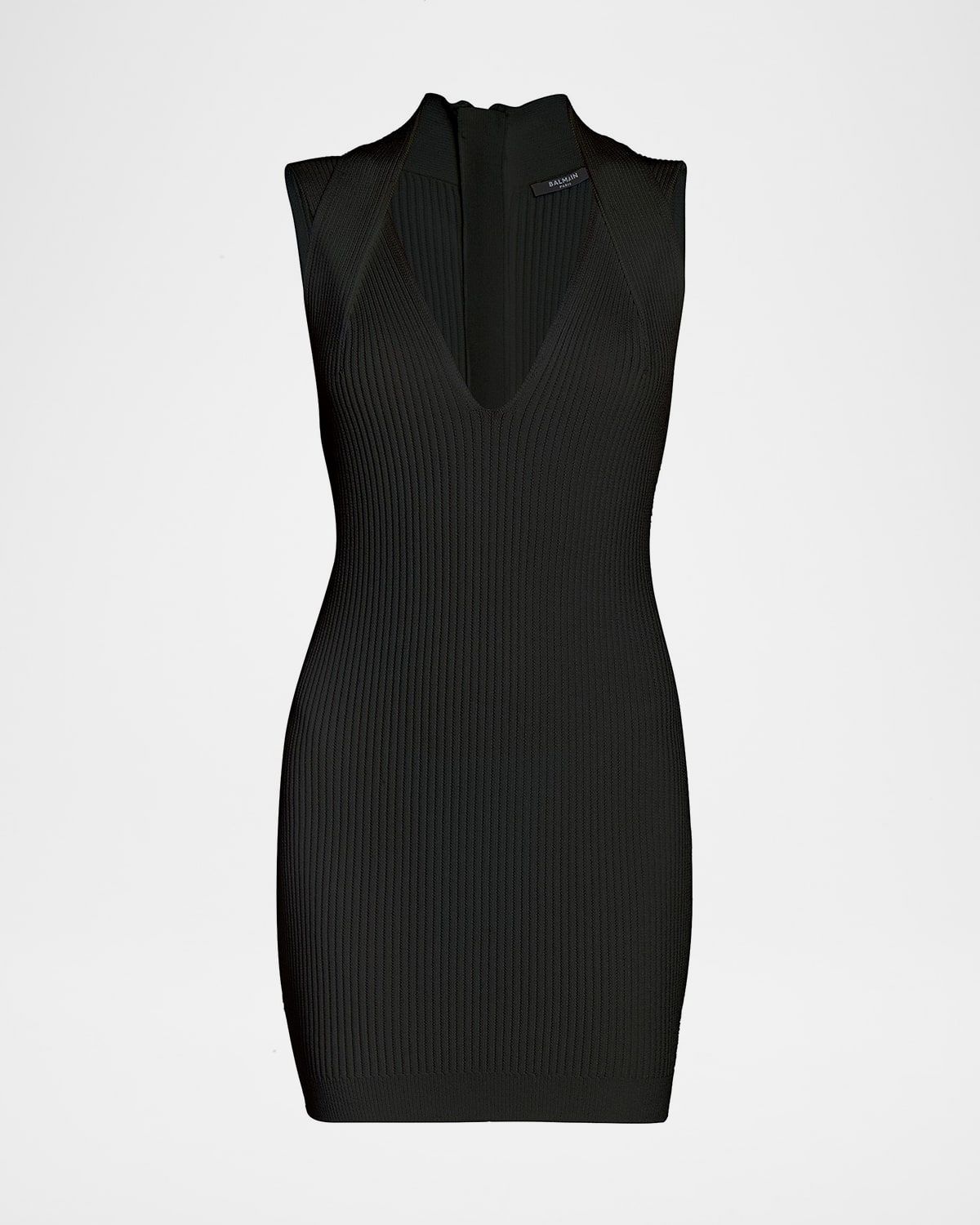 Crossover V-Neck Knit Mini Dress