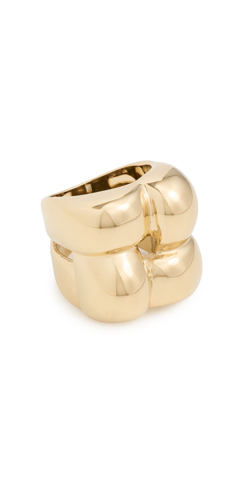 JENNY BIRD Mega Woven Square Ring High Polish Gold 6