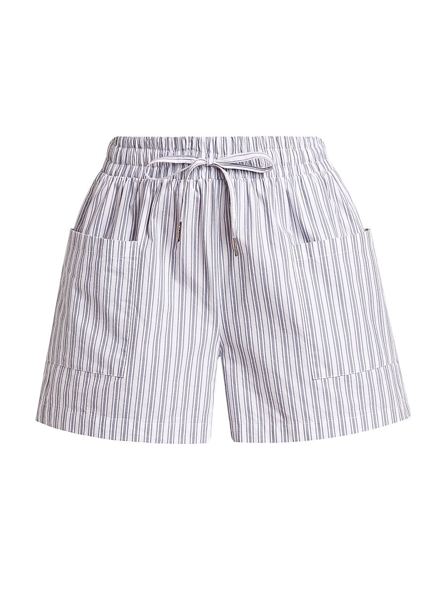 Stellae Dux Women's Soft Striped Cotton Shorts - Stripe - Size XS