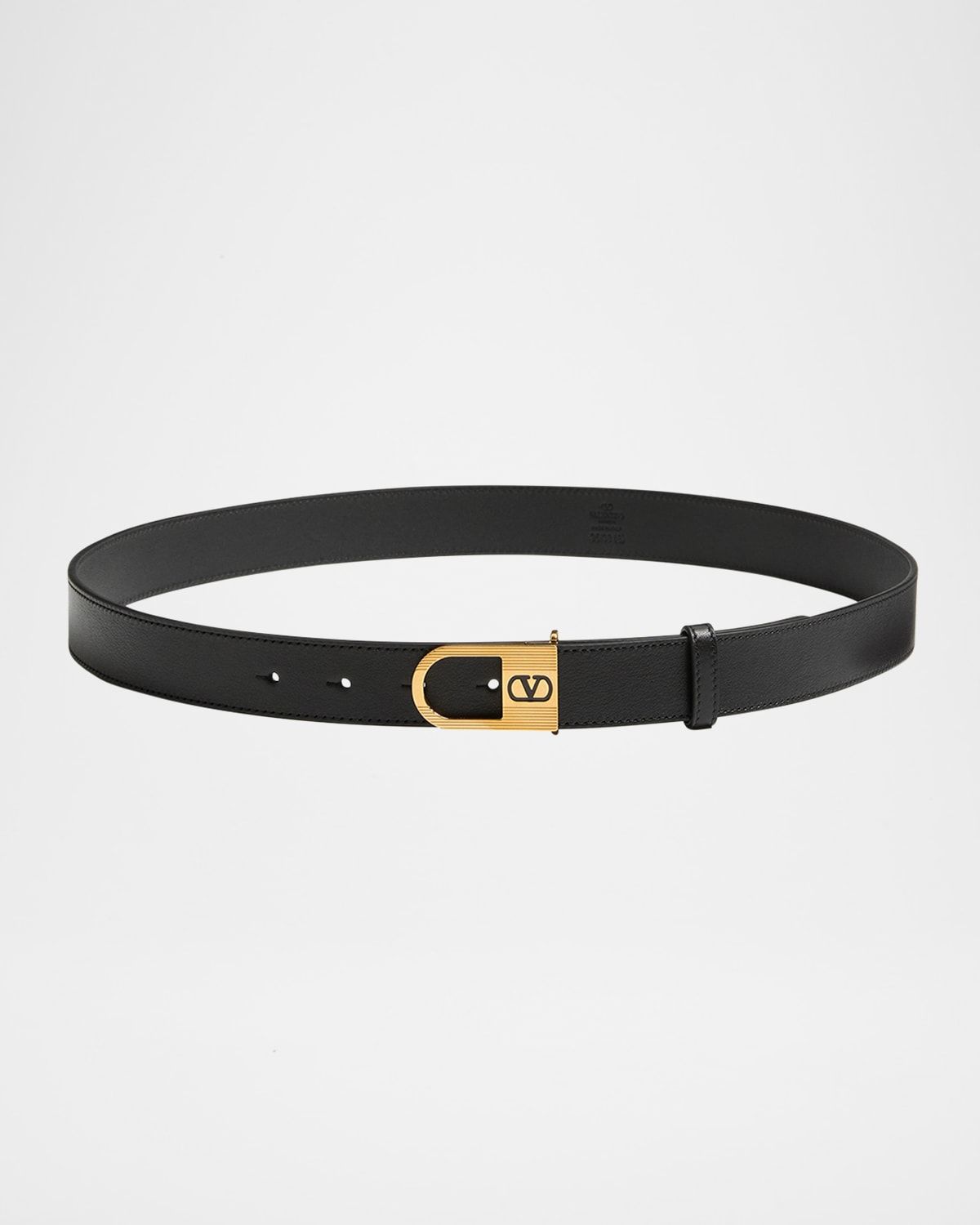 VLogo Signature Enameled Logo Leather Belt, 30mm