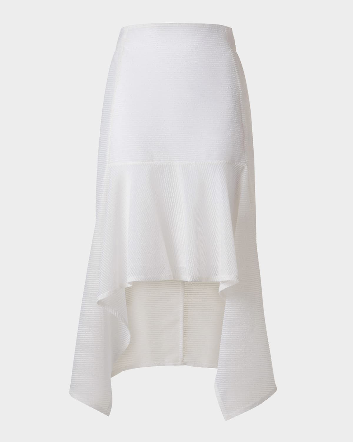 Boucle Striped Silk Organza High-Low Skirt