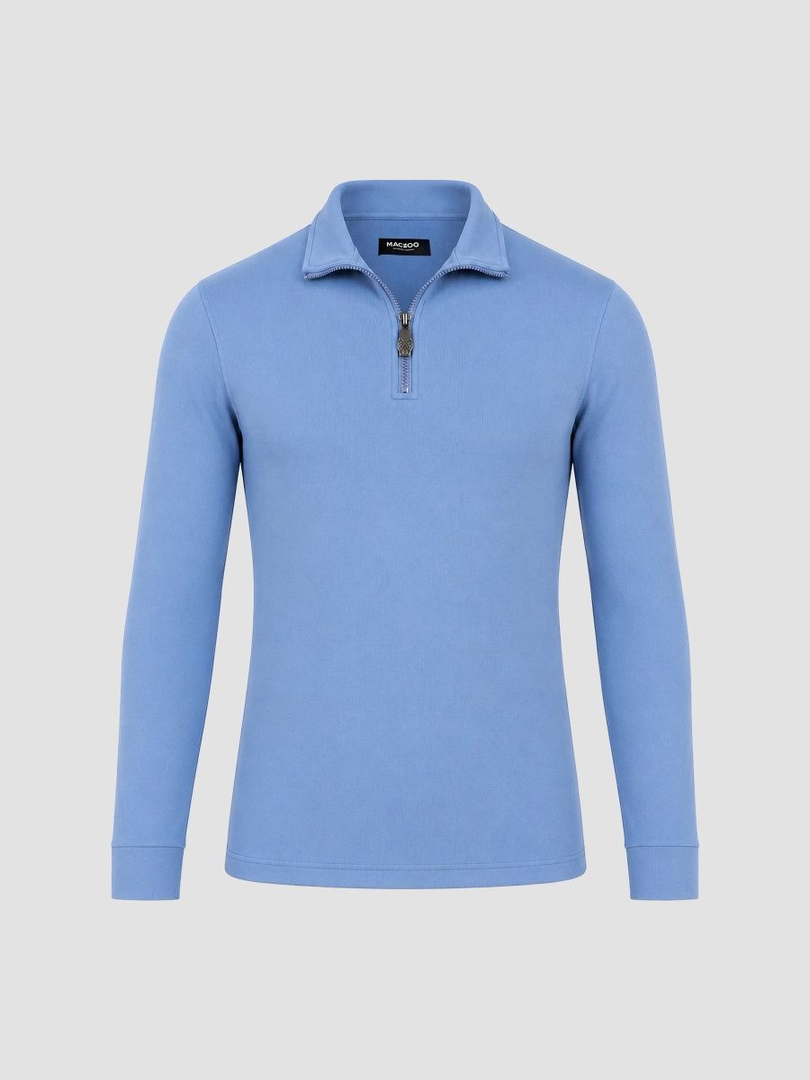 Maceoo Men's Athleisure Zipper Sweater - Blue - Size XXL