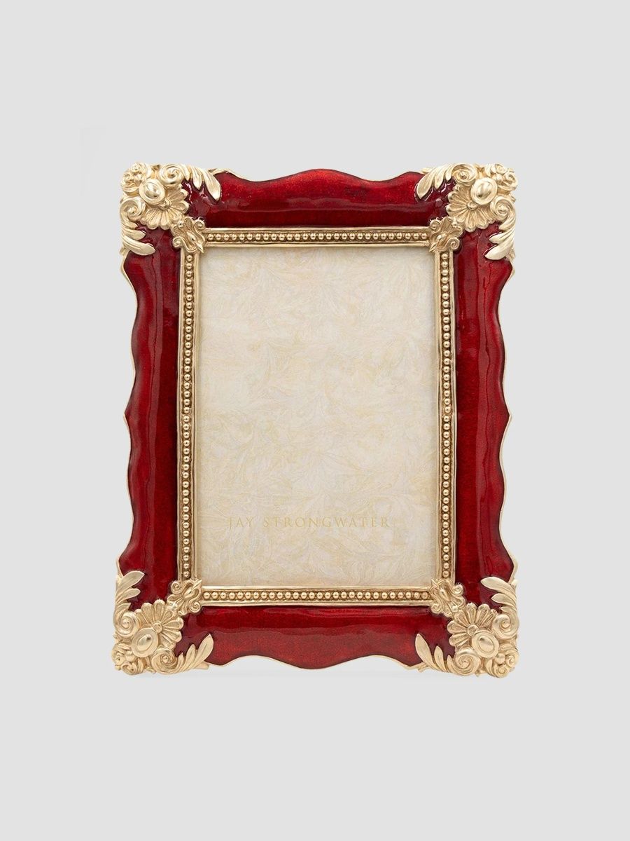 Jay Strongwater Ruby Heather 5'' x 7'' Frame - Ruby