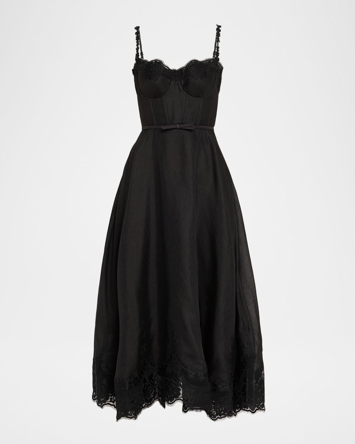 Lace-Trim Corset Picnic Dress