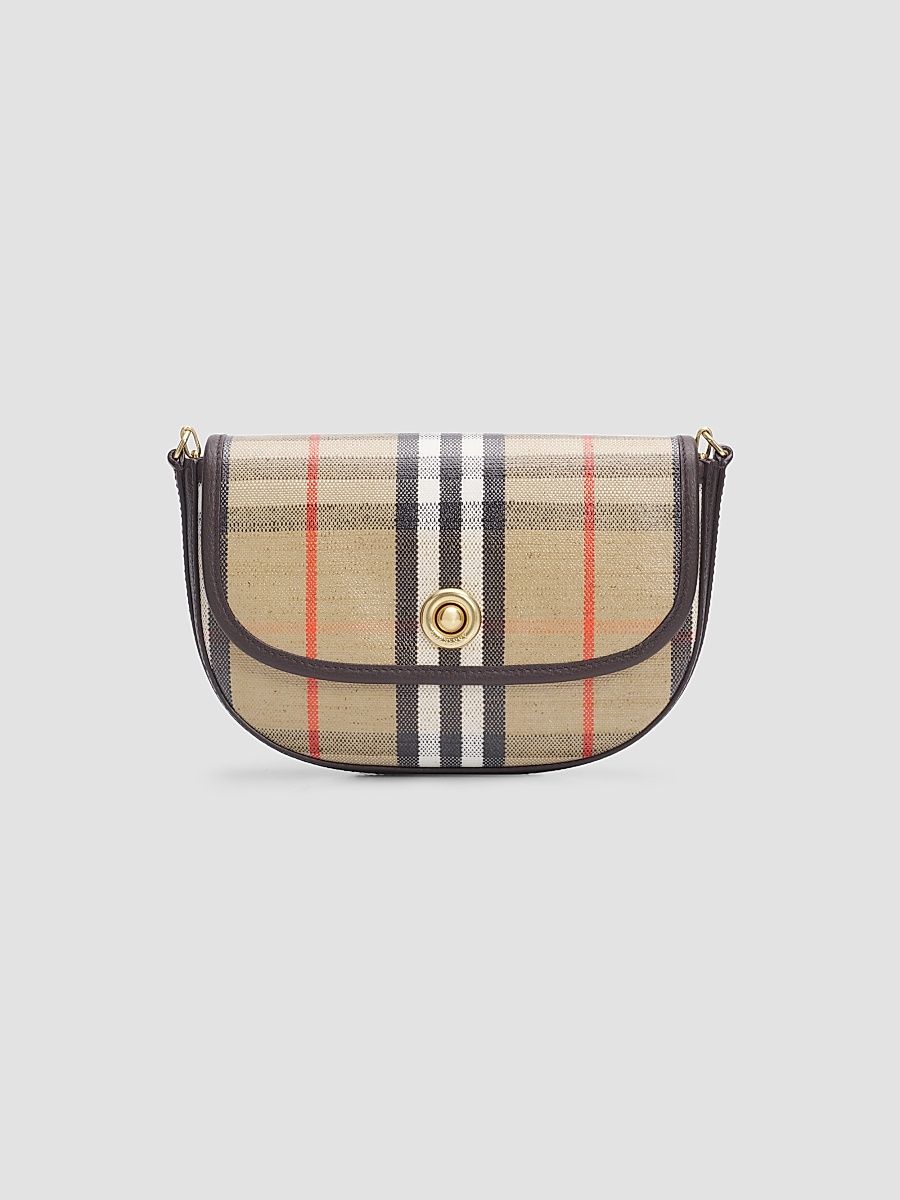 Women's Highlands Mini Check Cotton-Blend Shoulder Bag - Sand