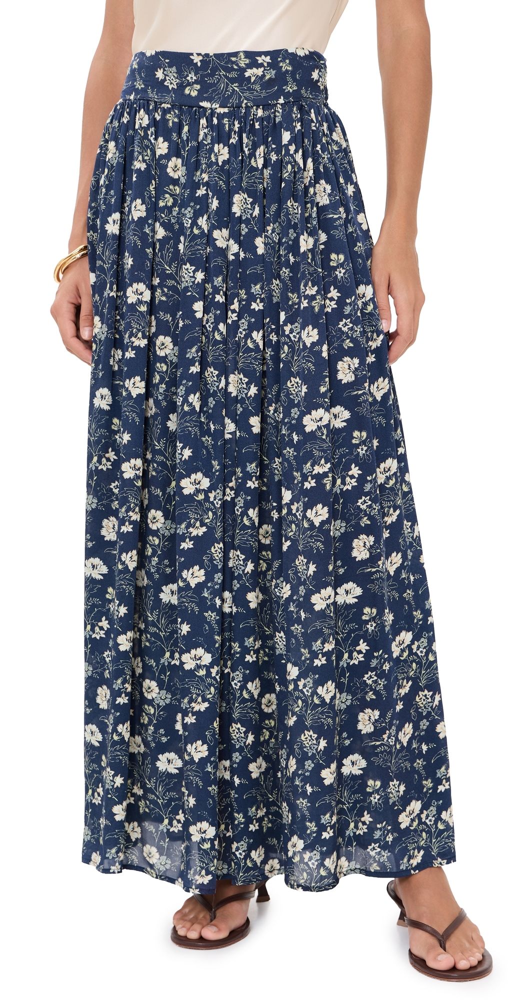 La Maregold The Amelia Skirt Indigo Chintz Floral L