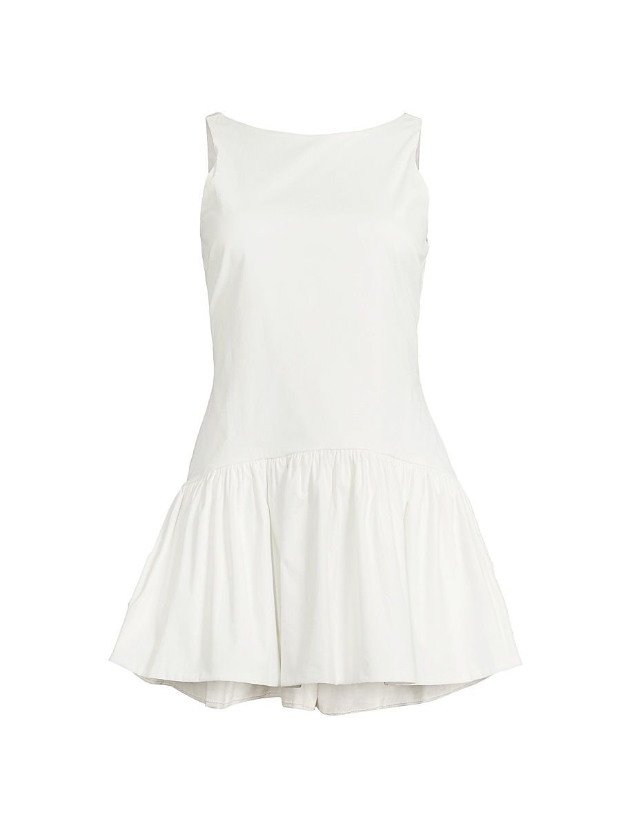 Women's Addison Stretch Cotton Minidress - White - Size Large