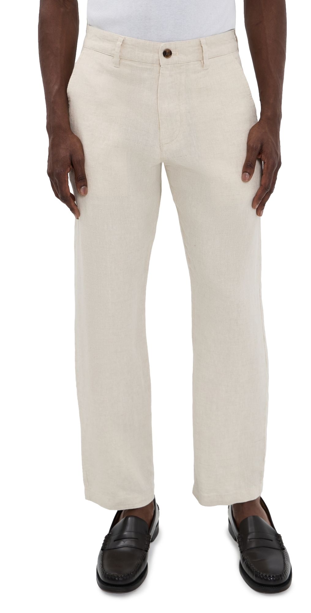NN07 Aden Linen Trousers Oat 36