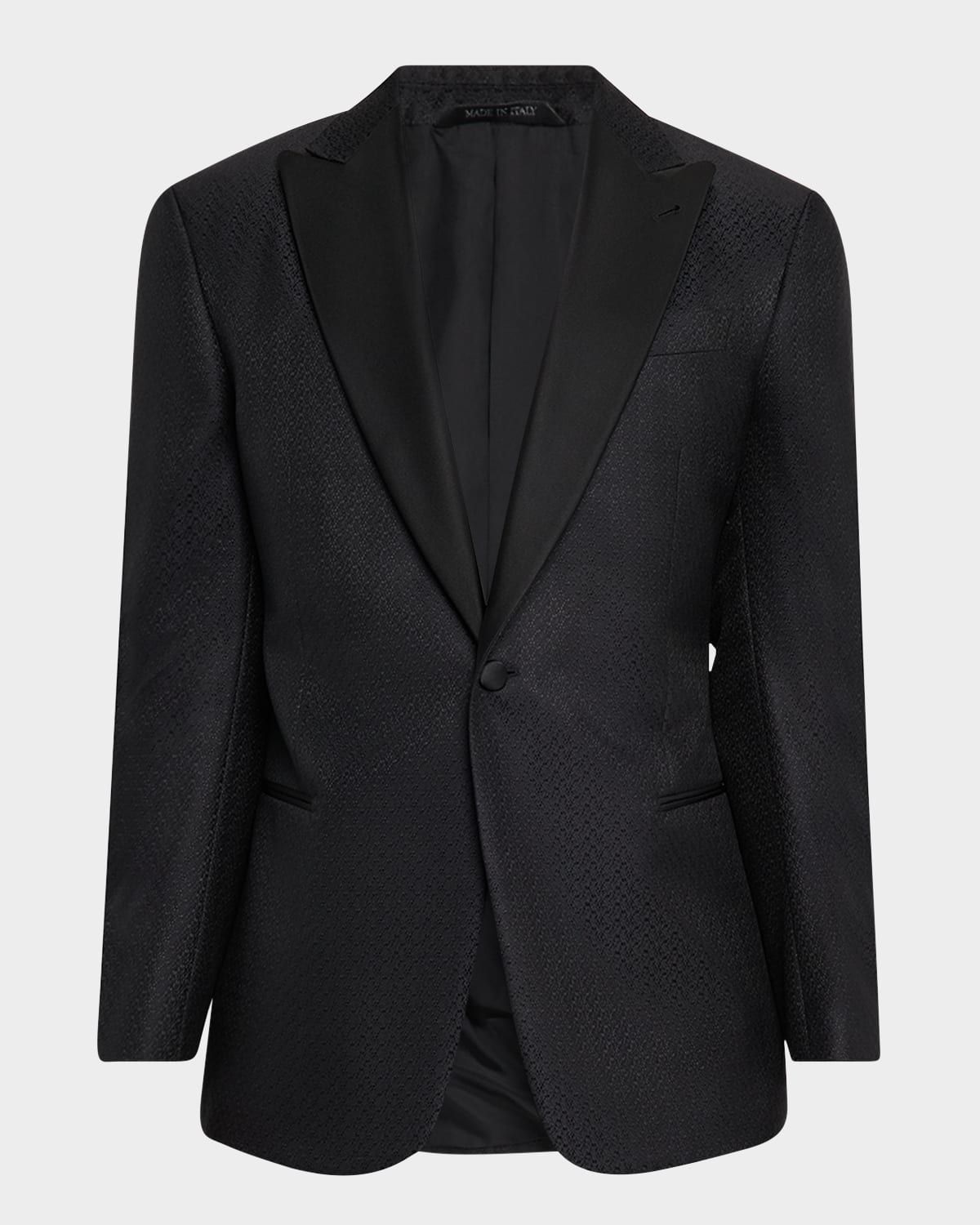 Men & apos;s Honeycomb Satin Peak Lapel Dinner Jacket
