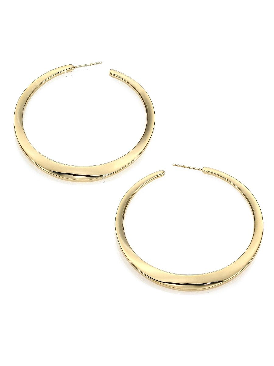 Women's Classico Large 18K Yellow Gold Smooth Twisted Hoop Earrings - Gold